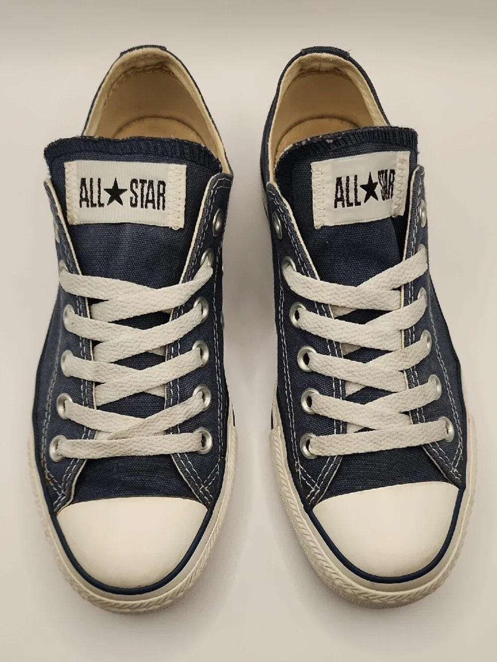 Old Converse All Star Low Top Sneakers — Navy Blue & White, 2012